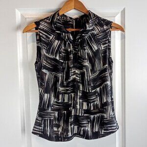 Sandra Angelozzi Silk Keyhole Neck Sleeveless Top